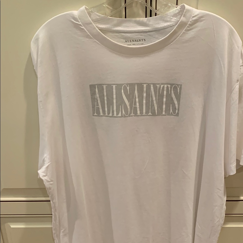 All Saints White Short Sleeve Tee
